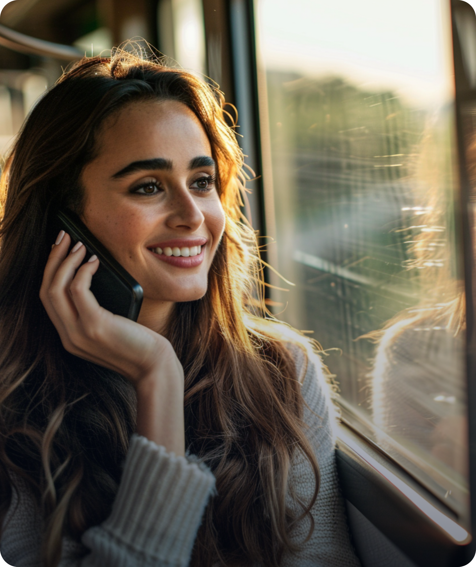 eva llamando en el tren